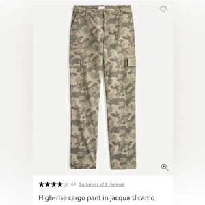 J. Crew Green Camouflage Cargo Pants